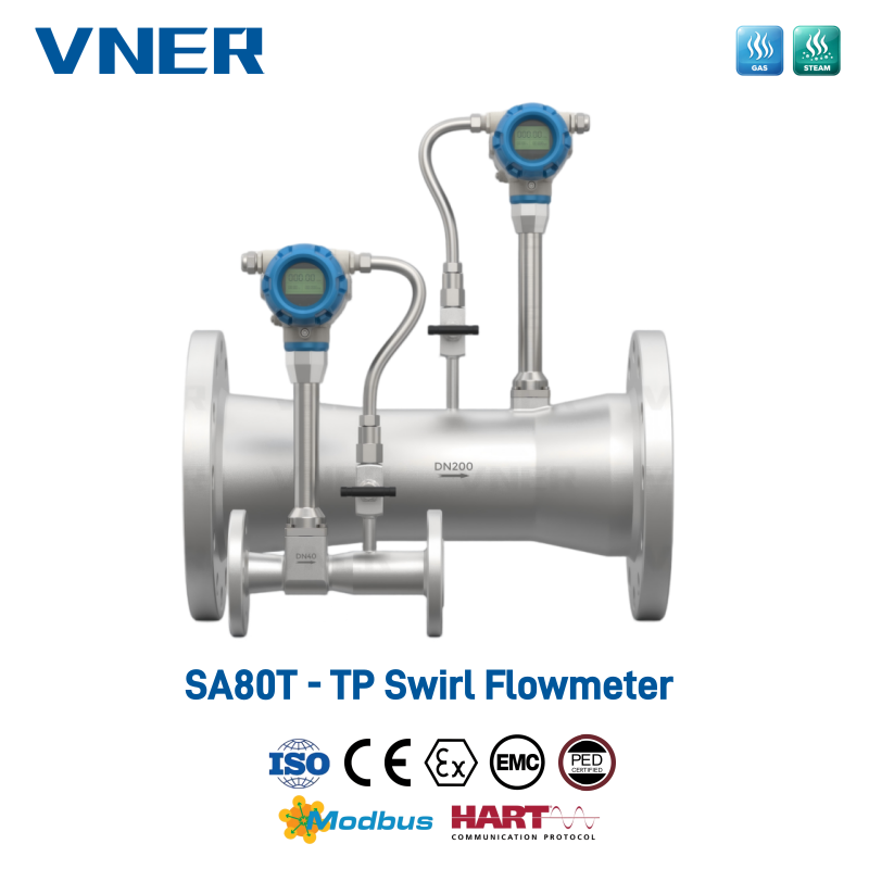 SA80T-TP ซีรี่ส์เครื่องวัดการไหลแบบหมุนวนชดเชยอุณหภูมิ/ความดัน
